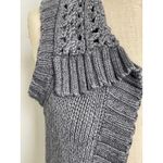 Gap Gray Open Front Crochet Collared Sweater Vest Photo 1