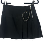Anchor Blue Vintage Pleated Mini‎ Skirt 90s Size 9 Safety Pin Chain Gothic Skater Punk Photo 0