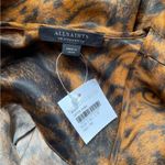 ALLSAINTS NWT Penny Grizedale Cat Print Silk Blouse Copper Black Size 0 | XS NEW Photo 9