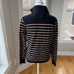 Ralph Lauren Lauren Black Gold Striped Mockneck Cotton Sweater Metallic Medium Photo 2