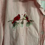 VTG Women’s Country Store Embroidered Cardinal Oversized Grandma Shirt Sz XL Pink Photo 2