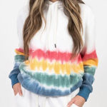 Feat BlanketBlend Hoodie‎ Pullover Sweatshirt Women's Large Sunset Lover NWT White Photo 0