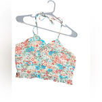 American Eagle NWT  Floral Tie Crop Top Size Medium‎ Photo 2