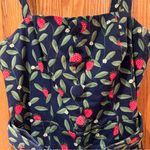 COLLECTIF‎ Olympia Square Neck Belted Strawberry Vine Jumpsuit Size Small (6) Blue Photo 9