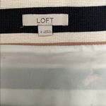 Loft  Striped Textured Mini Skirt Beige/Black Size 8 Photo 3