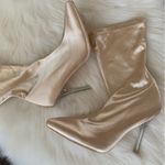 Mackin J Sheeny Nude Sock Gold Boots Bootie Shoe Size 8.5 Photo 10