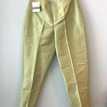 Gap NWT Vintage  Doupioni SILK Lime Green Cropped Pants 4 Photo 0