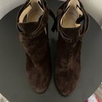 Jimmy Choo  Marina Tie Strap Brown Suede Booties, Size 36.5 (US- 6) Photo 4
