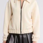 Steve Madden NWT  Textured Knit Bomber Jacket in Natural Photo 0