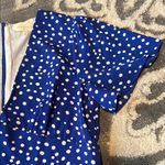MELLODAY  Blue and White Polka Dot Dress zips in back like new Photo 2