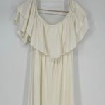 Pinkblush Cream Off The Shoulder Ruffle Maxi Dress Photo 3