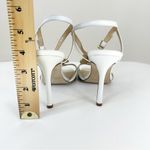 Kate Spade Sandals Womens 8.5 White Embellished Open Toe Ankle Strap Heels Photo 7