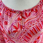 Trina Turk Pink Purple Small Silk Blend Resortwear Flowy Blouse Boho Coastal Photo 3