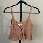 Aeropostale NWT  Crochet Tie Front Blush Pink Cropped Tank Top Size Medium Photo 1