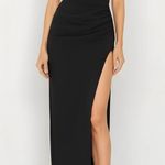 NBD Ilda Strapless Asymmetric Hem Long Dress, Black, XS Photo 1