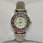 Geneva women’s quartz analog watch gold silver tone 27mm case cuff bracelet 6” Photo 0
