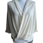 Topshop  Cream Wrap Blouse with Notched Collar Photo 0