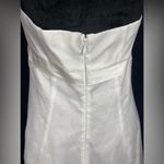 David's Bridal Wedding Dress Tea Length Organza White Beach V Neck Halter Sz 10 Photo 7