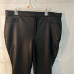 EXPRESS Black Solid Stretchy Ankle Faux Leather Pants Size 18 Photo 1