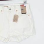 Levi's NWT Womens 501 High Rise Button Fly Demin Shorts Size 27 Ivory Raw Hem Photo 1