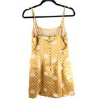 Wild Fable  Mini Slip Dress Sleeveless Satin Slit Floral Geometric Yellow M Photo 1