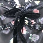 MABLE Black Floral Milkmaid Midi Dress Sweetheart Fairy Grunge WhimsiGoth Small Photo 6