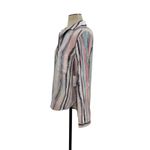 Bella Dahl Button Down Shirt Coastal Stripe Cream Pink Blue Size Medium Photo 5