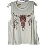 Show Me Your Mumu SMYMM Mumu Mellow Bull Skull Floral Graphic Tank Top Small S Photo 0