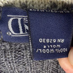 Lands' End Wool Fair Isle Full Zip Cardigan Sweater Nordic Gray Cream M Photo 6