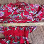 Vintage 80s Designer Diane Freis 100% Silk Beaded Plunge‎ Floral Midi Dress S M Red Photo 9