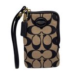 Coach Black Signature Canvas Wristlet Card Holder Photo 4