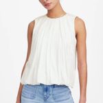 Madewell  Sleeveless Crewneck Bubble Top in White, Size X-Small Photo 1