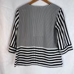 Chico's Striped Bold Vneck Blouse Statement Mixed Stripes Casual Dressy SZ 1/8-10 Photo 1