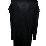 Select + Trend Black Long Sleeve Ruffle Shoulder Sweater Dress Size XL Photo 3