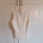 Sweaterworks Silk Blend Cream Tank Top S Ribbed Workwear Casual Chic Minimalist White Photo 1