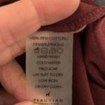 Peruvian Connection  L Pima Cotton Top Shirt Burgundy Bishop Sleeves TINY FLAW Photo 4