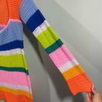 Women's Multicolor Crochet Long Sleeve Square Neck Beach Dress Size L Size L Photo 5