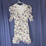 Isabel Marant  Etoile Sireny Dress Cream Ecru Floral Multi Cotton Puff Sleeve 8 Photo 4