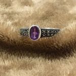 JACK JUDITH  Amethyst Marcasite Sterling 925 Ring Photo 7
