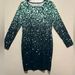Ladies Ombré Long Sleeve Midi Casual Dress Green Size 2X Photo 0