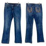 Code Bleu Jeans Soleil Bootcut Embellished Embroidered Rhinestone Women’s Size 8 Blue Photo 6