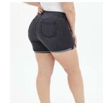 Torrid Light Black Denim Mid Rise Stretch Ripped Jean Shorts Size 24 Photo 2