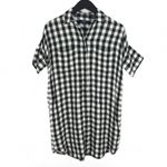Madewell COURIER BLACK WHITE CHECK BUFFALO PLAID FLANNEL SHIRTDRESS XS Photo 4