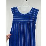 Vintage blue white striped terry cloth house dress swim cover up 80s size S Photo 7