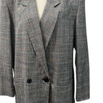 Amanda Smith VTG Amanda Nicole Gray Glen Plaid Check Tweed Blazer Shoulder Pads Sz 14 Photo 0