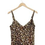 Rebecca Minkoff  Leopard Print Slip Dress Satin Midi Spaghetti Straps Size Large Photo 5