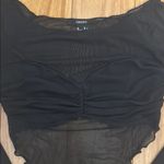 Forever 21 Black Mesh Long Sleeve Top Photo 1