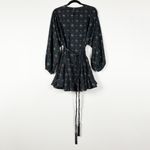 NEW Rhode Ella Belted Waist Long Sleeve Ruffle Mini Dress Needlepoint Bouquet S Photo 3