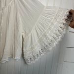 Band of Gypsies White Cropped Peasant Style Top Bell Sleeves, Lace Detail Photo 1