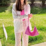 Blue Blush Floral Wide Leg Bottoms Photo 5